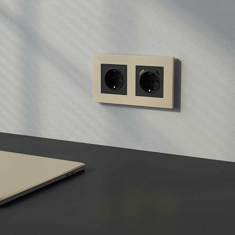 Рамка на 2 поста Werkel Slab шампань софт W0022911 4690389218378