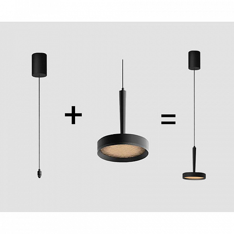 Подвесной светильник Italline IT02-025 dark silver 3000K+IT02-024 black