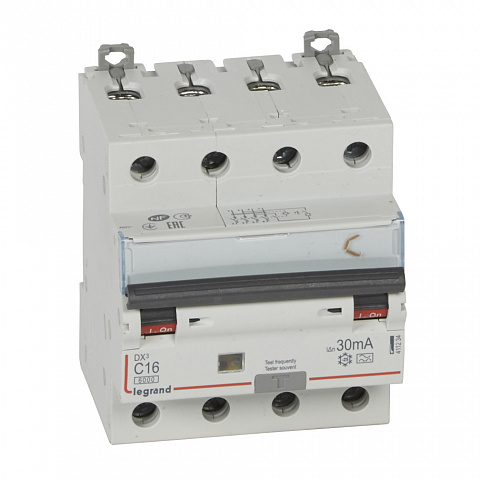 Legrand DX3 Дифференциальный автоматический выключатель 4P 16А (С) 30MA-A