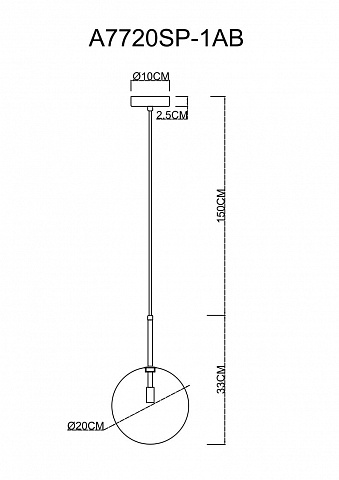 Подвесной светильник ARTE Lamp A7720SP-1AB