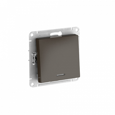Systeme Electric AtlasDesign Мокко Переключатель 1-кл с подсветкой, сх.6а, 10АХ, мех., быстрозажим. клем.