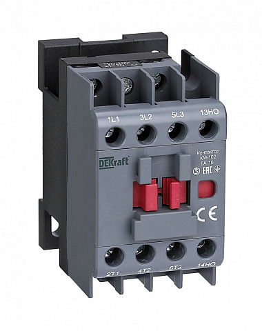 Dekraft Контактор 6А 24В АС3 АС4 1НЗ КМ-102