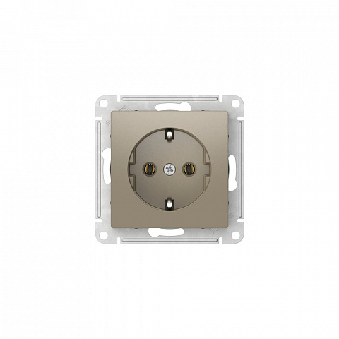 Systeme Electric AtlasDesign Шампань Розетка с заземлением, 16А, мех., быстрозажим. клем.