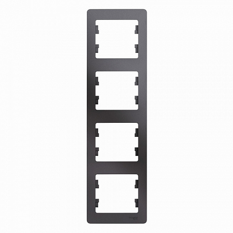Systeme Electric Glossa Графит Рамка 4-ая, вертикальная