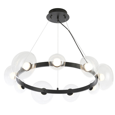Подвесная люстра Crystal Lux BOSQUE SP9 BLACK/TRANSPARENT