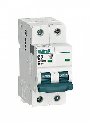 Dekraft Автоматический выключатель ВА105-2P-002A-C