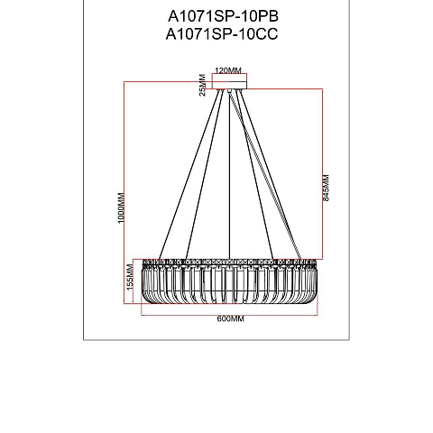 Подвесная люстра ARTE Lamp A1071SP-10PB