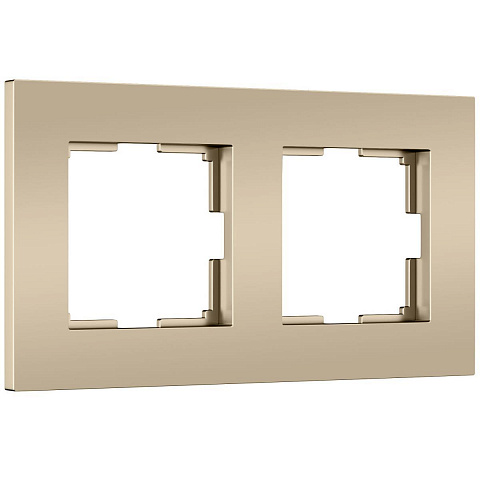 Рамка на 2 поста Slab шампань софт W0022911 a071624