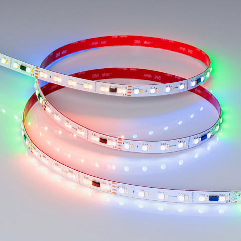Светодиодная лента Arlight Бегущий огонь 6W/m 60Led/m 5060/2835SMD разноцветный/теплый белый 5M SPI-BA120-12mm 24V RGBW-Warm-PX6-BPT 040620