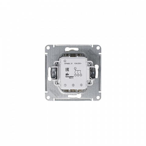 Systeme Electric AtlasDesign Алюминий Выключатель 3-клавишный сх.1+1+1, 10АХ, механизм