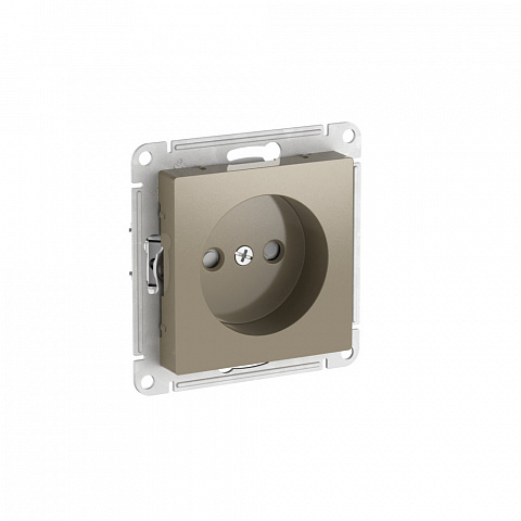Systeme Electric AtlasDesign Шампань Розетка без заземления со шторками, 16А, мех., быстрозажим. клем.