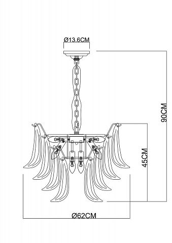 Подвесная люстра ARTE Lamp A4072LM-9GO