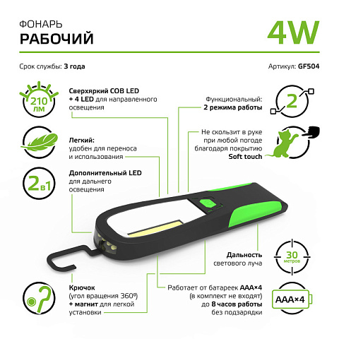 Фонарь Gauss GF504