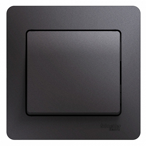 Systeme Electric Glossa Графит Выключатель 1-клавишный сх.1, 10AX (в сборе)