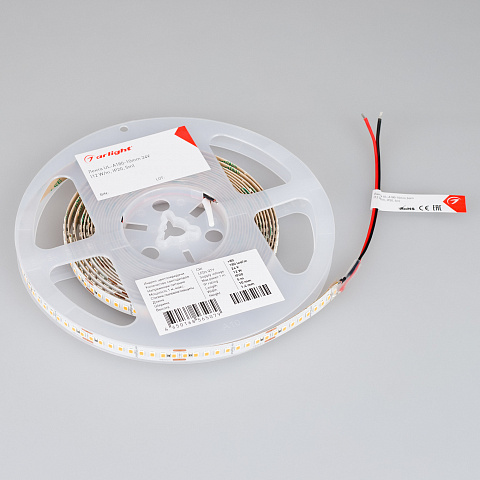 Светодиодная лента Arlight 12W/m 80Led/m 2835SMD дневной белый 5M UL-A180-10mm 24V Day5000 044512