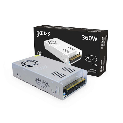 Блок питания Gauss 360W 24V IP20 202002400