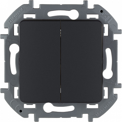Legrand INSPIRIA Антрацит Выключатель двухклавишный 10 AX - 250 В