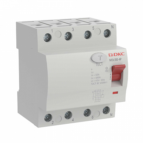 DKC YON max Устройство защитного отключения УЗО ВДТ MAX MDL100, 4P, 100mA, 63A,тип АС