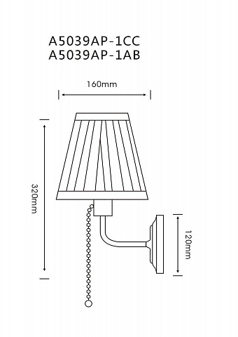 Бра ARTE Lamp A5039AP-1AB