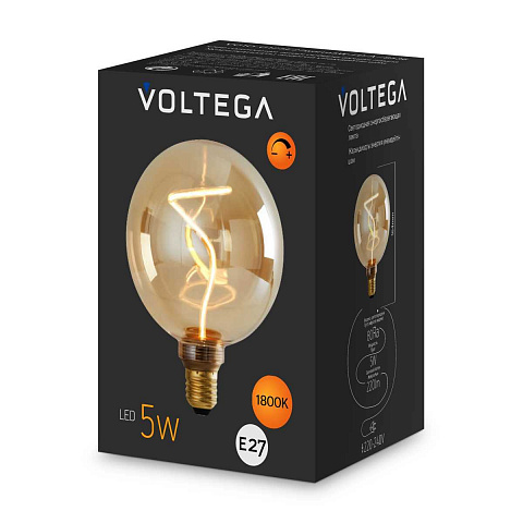 Лампа светодиодная филаментная Voltega 271 E27 5W 1800K желтая 8536