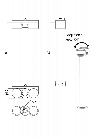 Уличный светодиодный светильник Arte Lamp Nunki A1910PA-2BK