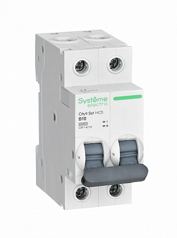 Systeme Electric City9 Set Автоматический выключатель (АВ) B 10А 2P 4.5kA 230В