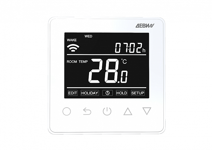 Деви Терморегулятор Prime c Wi-Fi, с комбинацией датчиков, белый, 16А