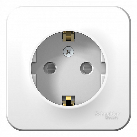 Systeme Electric Blanca наруж Бел Розетка с/з со шторками, 16А, 250В