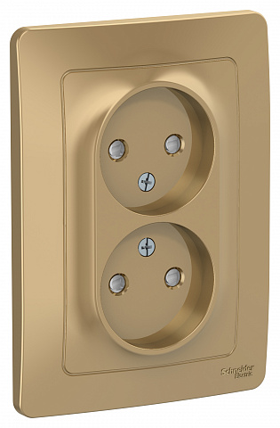 Systeme Electric Blanca внутр Титан Розетка 2-ая б/з со шторками, 16А, 250В