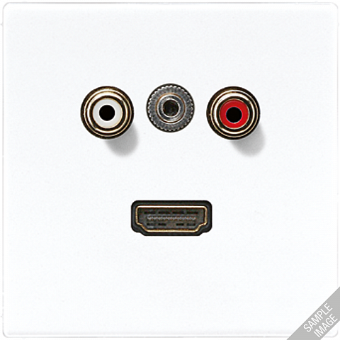 JUNG LS 990 Бежевая Розетка HDMI 2xCinch Audio (RCA) / Stereo Jack (TRS 3.5 mm) / HDMI