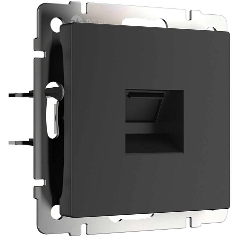 Розетка Ethernet RJ-45 cat. 6A экранированная Werkel черный матовый W5120108 4690389213496