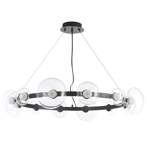 Подвесная люстра Crystal Lux BOSQUE SP12 BLACK/TRANSPARENT