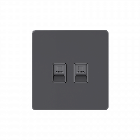 Systeme Electric Systeme Infinity Вулканический пепел Розетка информационная RJ-45 кат.5e 2-я