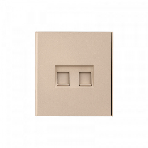 KRANZ STRONG Розетка компьютерная двойная RJ45+RJ45 кат6 с/у шелк, с 1-пост. рамкой