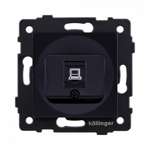 Розетка Ethernet RJ45 Cat.6, черный Kollinger REA-018BK для Aspekt, Eleganz, Reflex