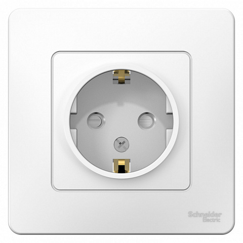 Systeme Electric Blanca внутр Бел Розетка с/з со шторками, 16А, 250В