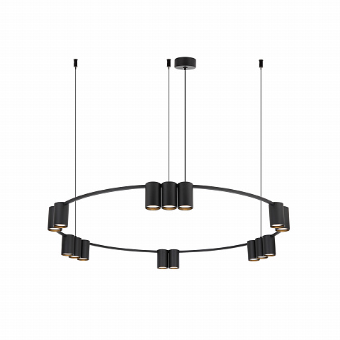 DK4067-BK Подвесной светильник ORBIT, IP20, 15xGU10 LED до 15 Вт, черный матовый, алюминий