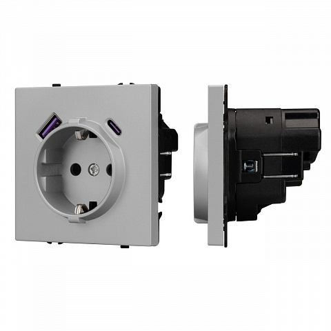 Механизм розетки с USB зарядкой SCT-NOBE-MUAC-SFPL-IS (230V, 16A) Arlight 059445