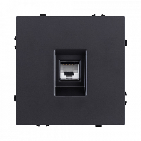 Розетка Ethernet RJ45 Cat.6, черный матовый Kollinger Eclipse EC-017BK