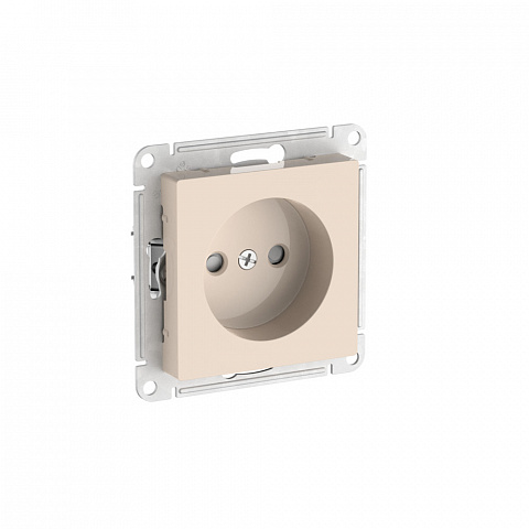 Systeme Electric AtlasDesign Бежевый Розетка без заземления со шторками, 16А, мех., быстрозажим. клем.