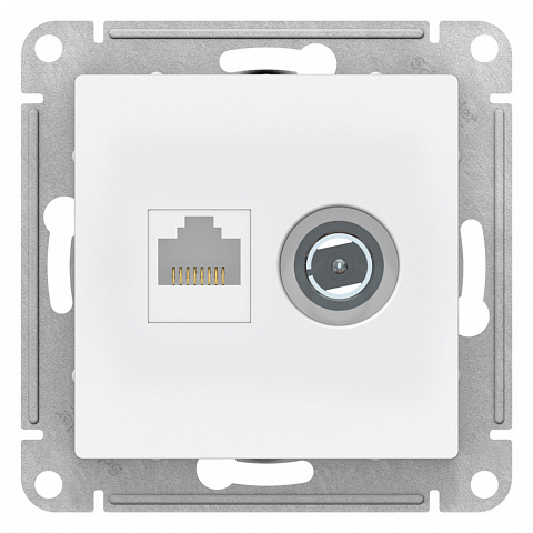 Systeme Electric AtlasDesign Лотос Розетка двойная ТВ + компьютерная RJ45, кат. 5Е