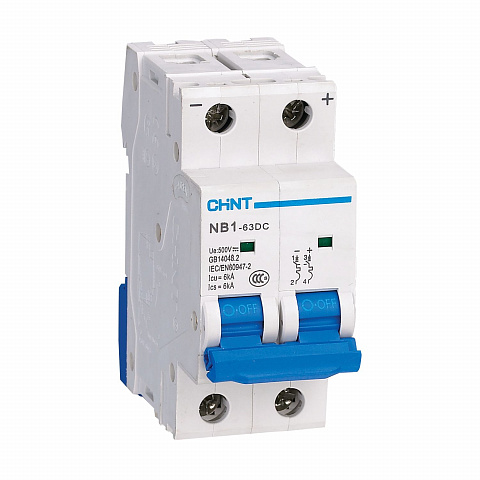 CHINT Авт. выкл. пос.тока NB1-63DC 2P C6A DC500В 6kA (R)