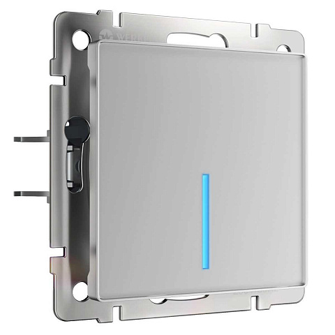Сенсорный выключатель одноклавишный с функцией Wi-Fi Werkel (Умный дом) серебряный W4510606 4690389149825