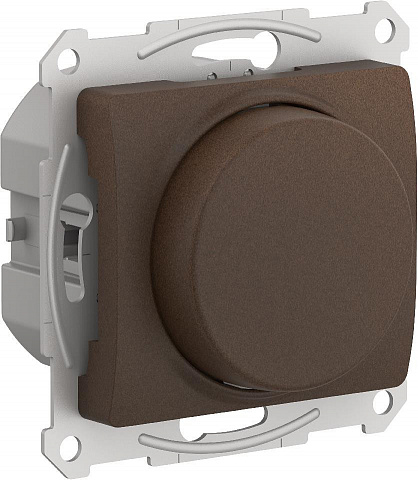 Systeme Electric Glossa Шоколад Светорегулятор (диммер) повор-нажим, LED, RC, 400Вт, мех.