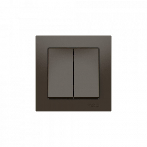 Systeme Electric AtlasDesign Мокко Выключатель 2-клавишный, сх.5, 10АХ, в сборе, быстрозажим. клем.