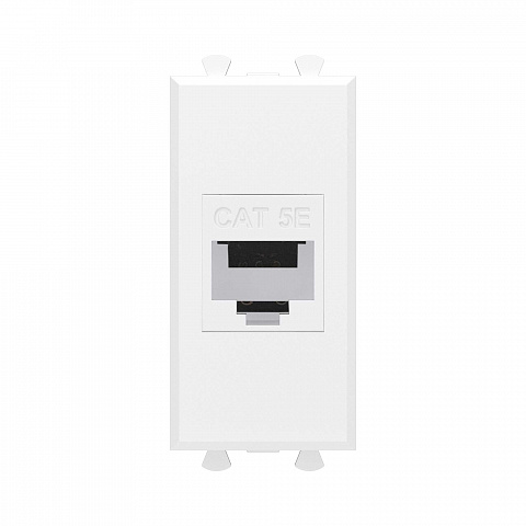DKC Компьютерная розетка RJ-45 без шторки модульная, кат.5е, "Avanti", "Белое облако", 1 модуль