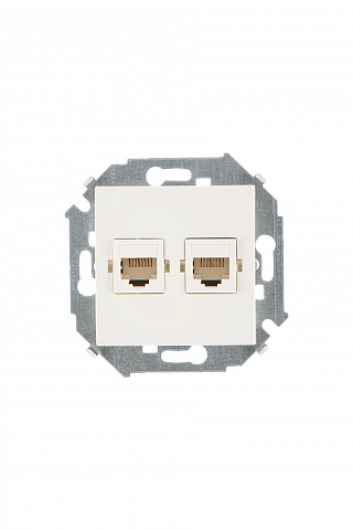 Simon 15 Бежевая Розетка компьютерная 2-ая RJ45 кат.5е