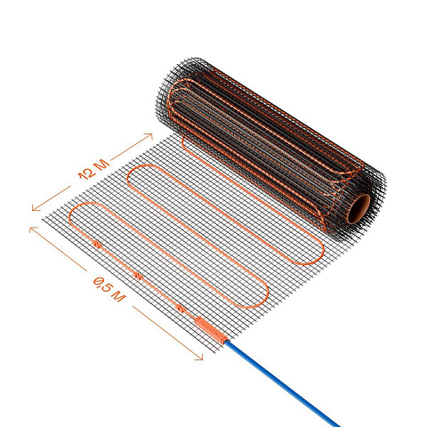 Нагревательный мат Voltum 200 Вт/м 12 м 6 м2 VLT01-200-6.0