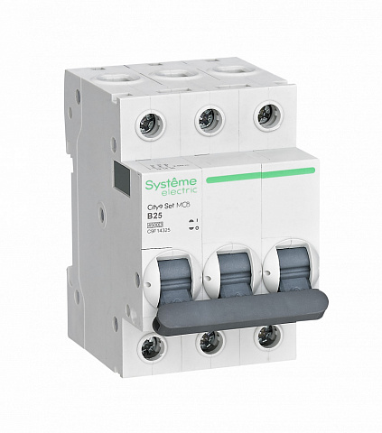 Systeme Electric City9 Set Автоматический выключатель (АВ) B 25А 3P 4.5kA 400В