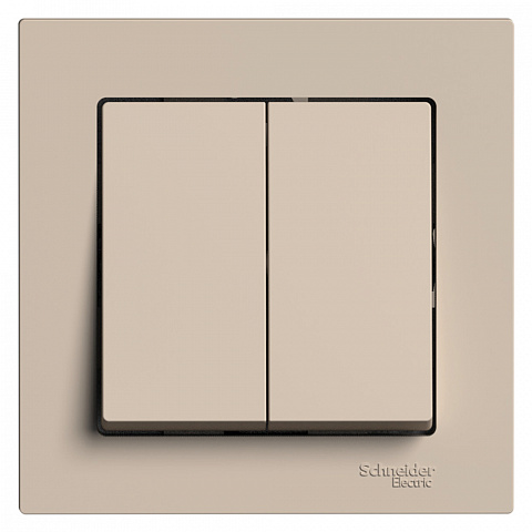 Systeme Electric AtlasDesign Песочный Выключатель 2-клавишный, сх.5, 10АХ, в сборе